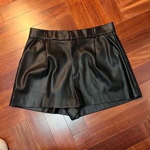 Zara leather shorts